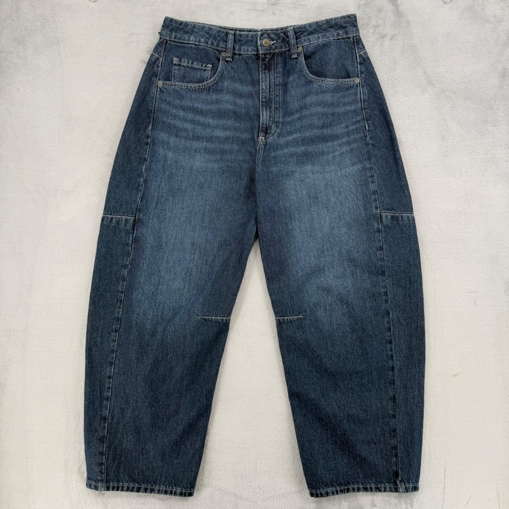 Rag & Bone Pants Jeans Womens 30 Chase High-Rise Barrel Grafton Blue Cropped Leg - Picture 3 of 16
